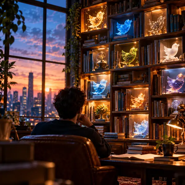 Icône de la bibliothèque d’inspiration pour les tweets.